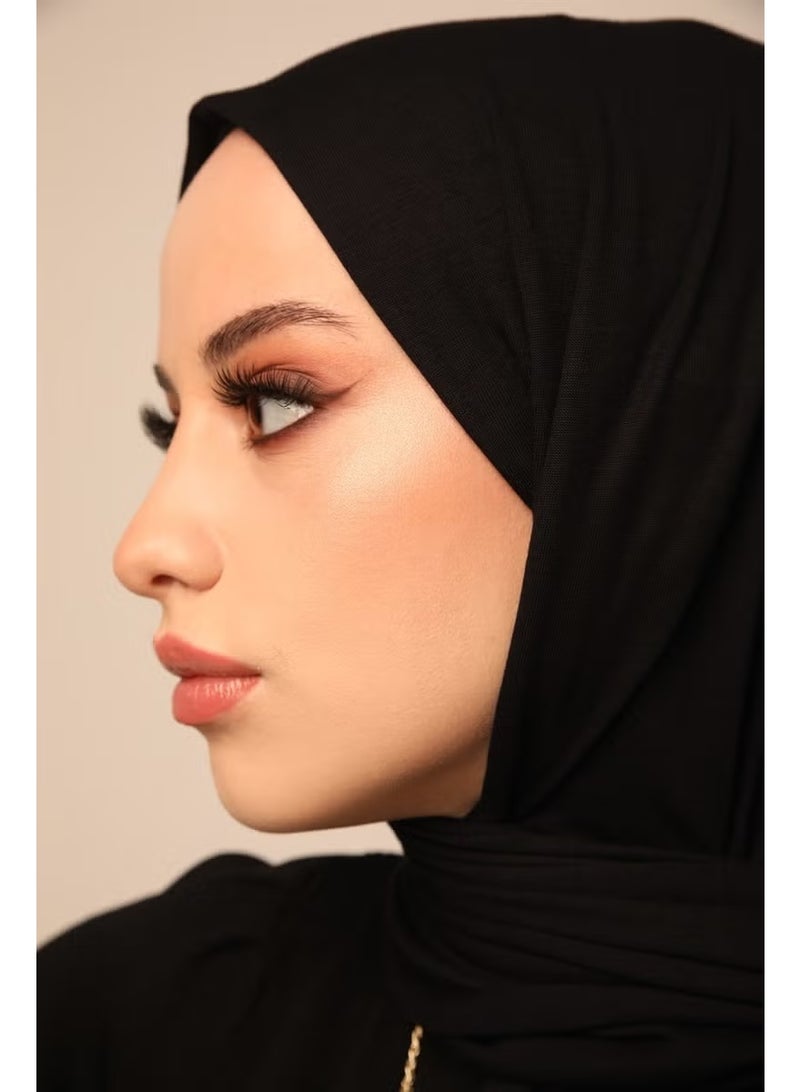 ELF PRIVE Premium Plain Cotton Combed Shawl-Black - Image 1